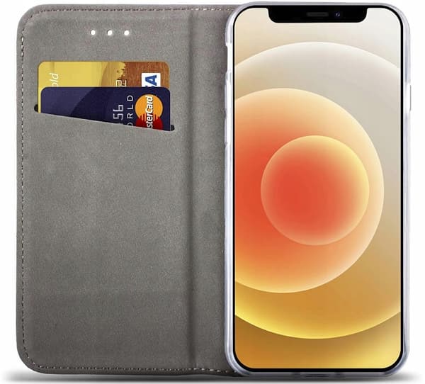 Etui til IPHONE 12 PRO MAX SMART BOOK MAGNET RØD BOG + GLAS