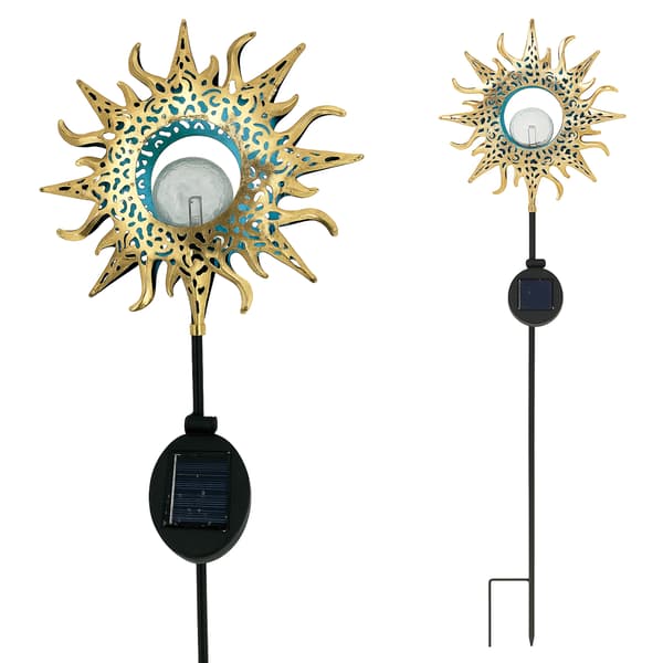 Dekorativ solcellelampe Sun LED - metal havepynt