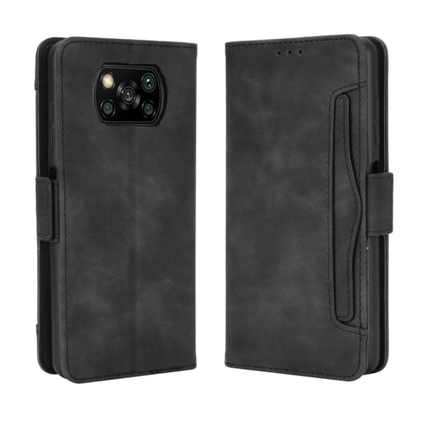Flip-etui til Xiaomi Poco X3 NFC / Poco X3 Pro, kortholder, sort