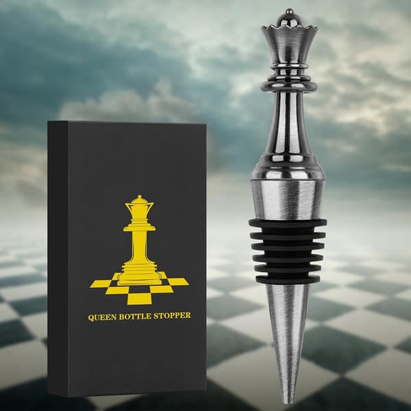 Chess Queen Vinpropp, Mörk Silver, Perfekt Gåva