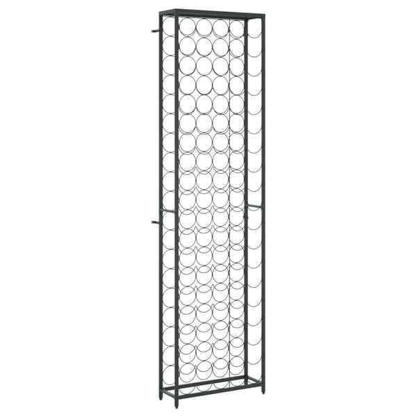 vidaXL Pulloteline 95 pullolle musta 54x18x200 cm takorauta