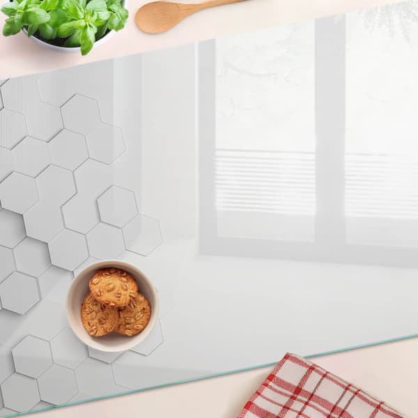 Dekorativ serveringsbricka i glas för snacks, hexagoner, 80x52 cm