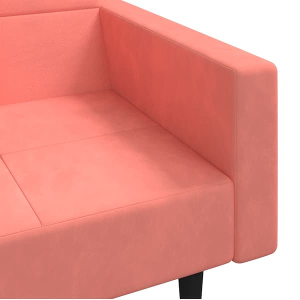 vidaXL 2-sitssoffa med 2 kuddar, rosa sammet