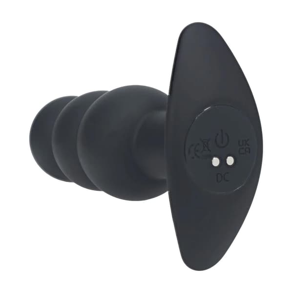 Tri Bulb Vibrerande Silikon Analplugg - Svart