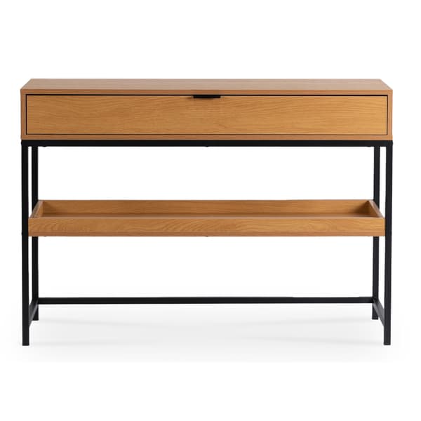 RUBY Hallkonsolbord 100 cm med hyllplan Ek/Svart Loft