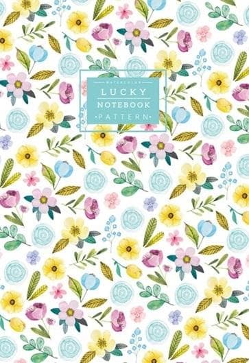 Dekorativ notesbog 64 sider linjeret Blomster blå