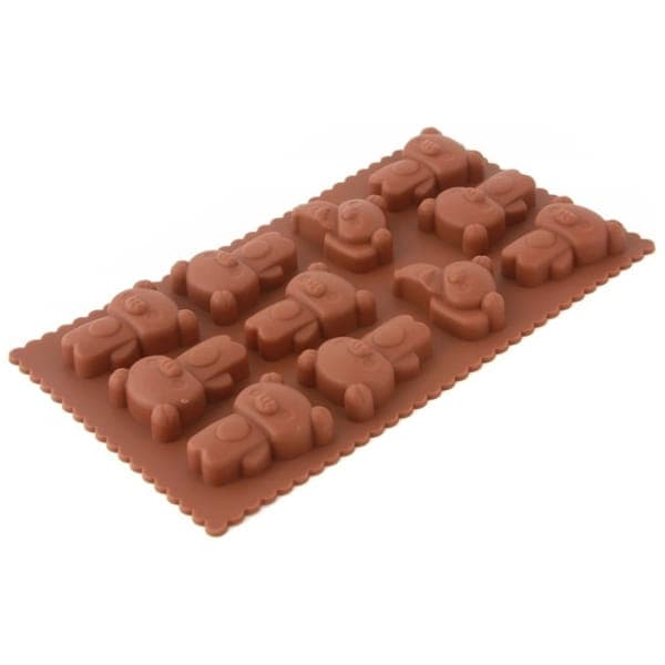 Silikoneform til chokolade, gelé, vingummier. Bamser.