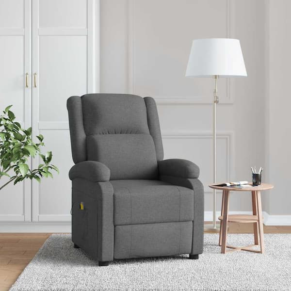 vidaXL massagestol mørkegrå stof
