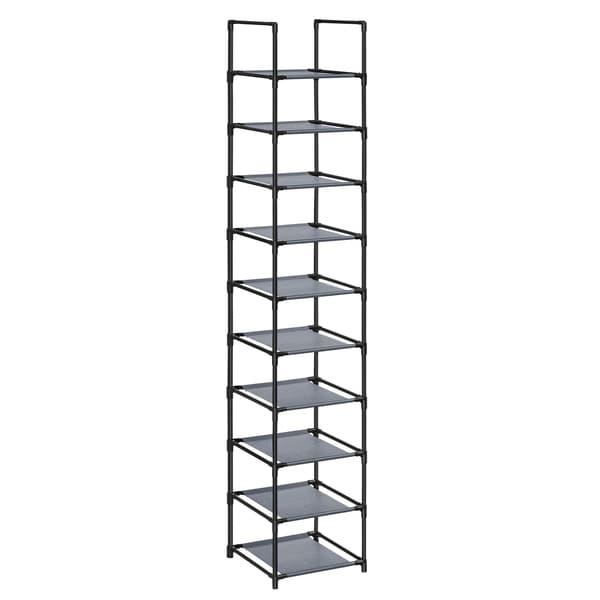 Modulaarinen kenkäkaappi 10 hyllyllä, harmaa