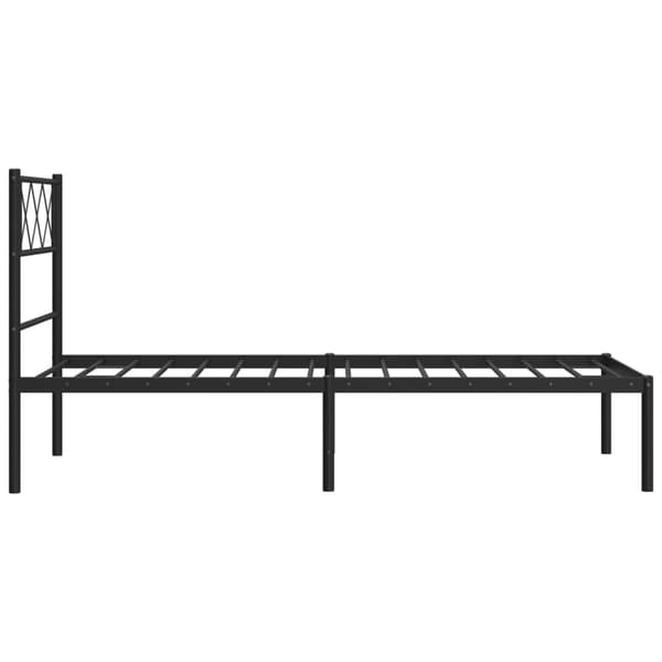 vidaXL metalsengestel med hovedgærde sort 75x190 cm