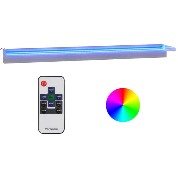vidaXL vandfaldstud med RGB LED rustfrit stål 108 cm