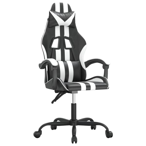 vidaXL gamingstol, sort og hvid, kunstlæder