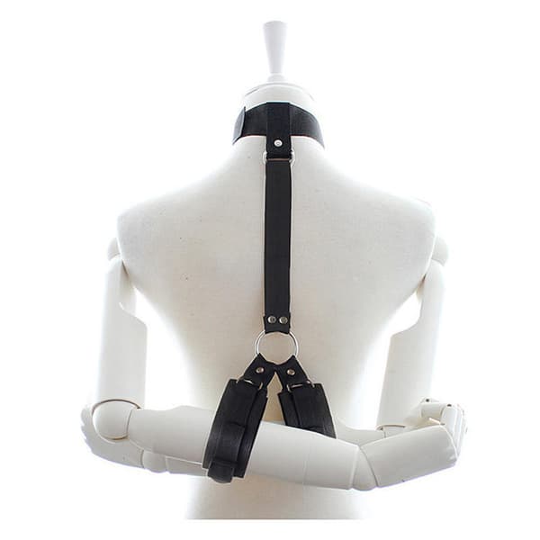 Strap-on sele BDSM gadget nakke og hænder Bondage sæt