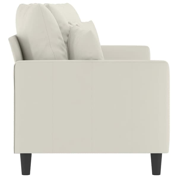 vidaXL 2-sitssoffa krämfärgad 140 cm klädd i sammet