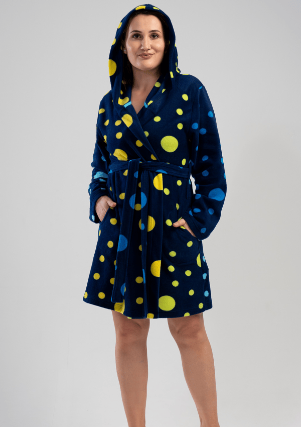 Fleece badekåbe med varm hætte til kvinder, Vienetta 1XL