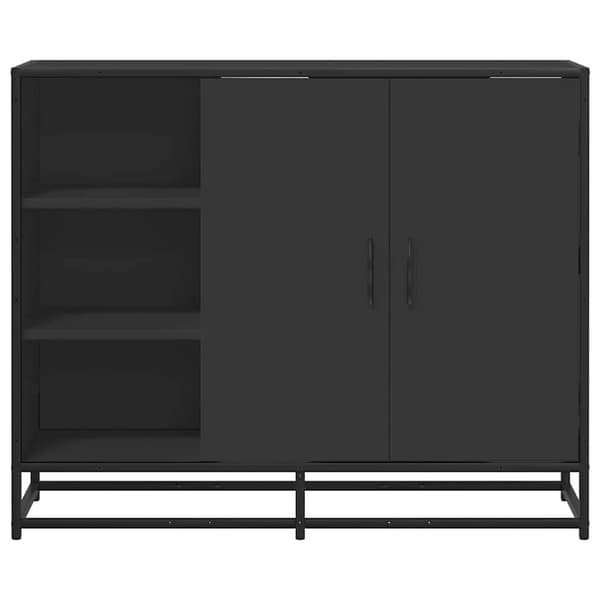 vidaXL skab, sort, 92x35x76 cm, træbaseret materiale