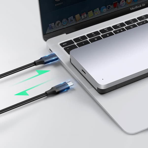 Harddiskkabinet til 2,5'' SATA 3.0 6Gbps + USB - USB-C kabel 0,5m grå