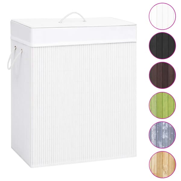 vidaXL Tvättkorg i bambu vit 100 l