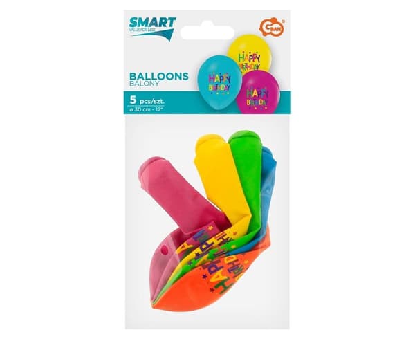 Syntymäpäiväilmapallot 30 cm 5 kpl