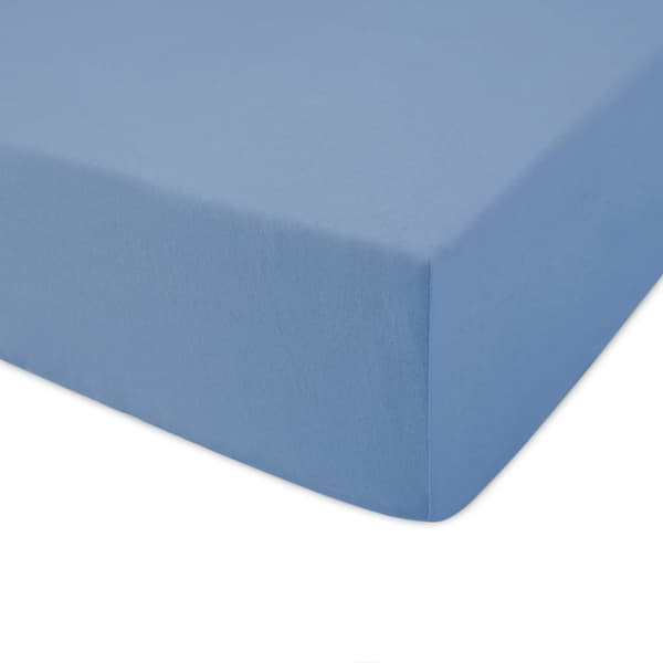 Stræklagen 160x200 elastisk JERSEY 100% BOMULD blå