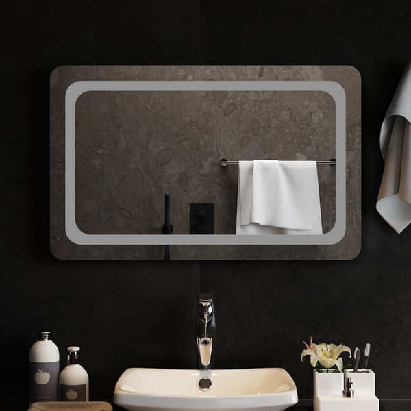 vidaXL Badrumsspegel med LED, 80x50 cm