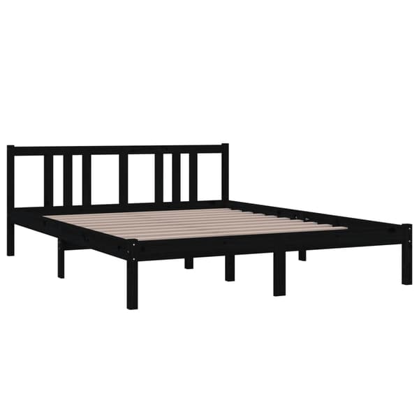 vidaXL sengestel sort massivt træ 150x200 cm