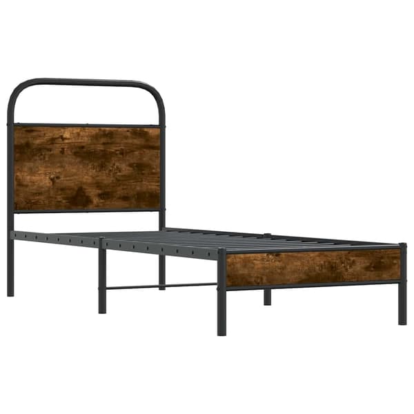vidaXL Seng uden madras, 75x190 cm, røget eg