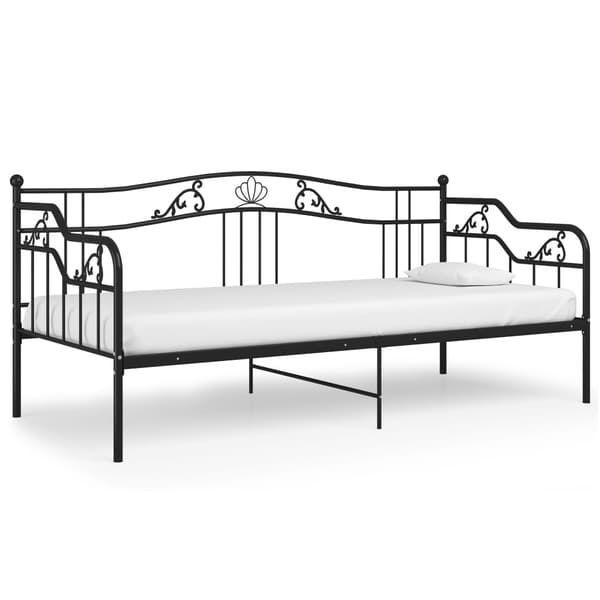 vidaXL sofastel sort metal 90x200 cm