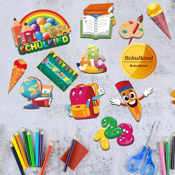 Erwoullt 23 Kagedekorationer - Tilbage til skolepynt