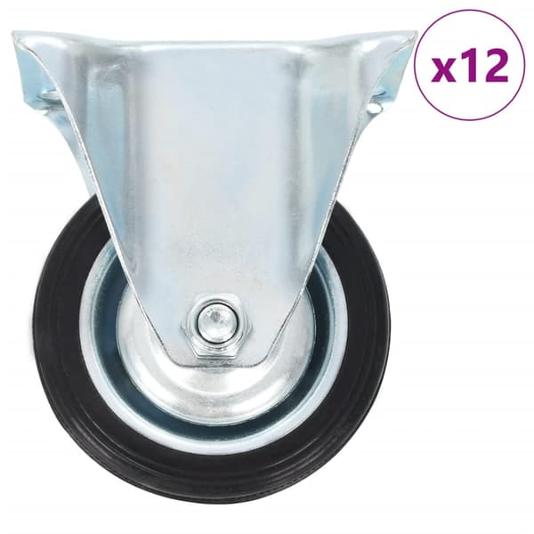 vidaXL 12 fasta hjul, 75 mm