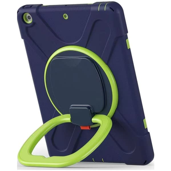 Fodral för iPad 10.2" 2021/2020/2019 (9:e/8:e/7:e generationen), Stöd 360, Marinblå/Grön