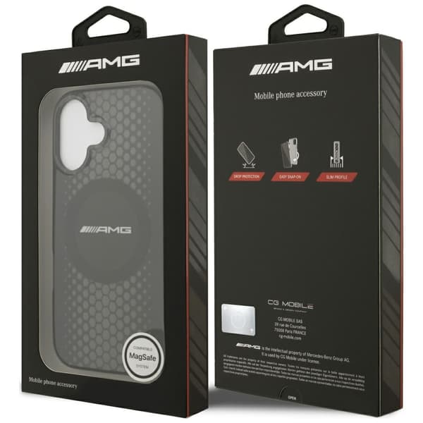 AMG Dobbeltlags Transparent Grafik MagSafe-cover til iPhone 17 Sort