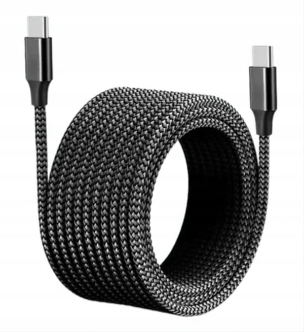 Sort USB-C / USB-C 5M kabel (5 meter) USB C - USB C 6A