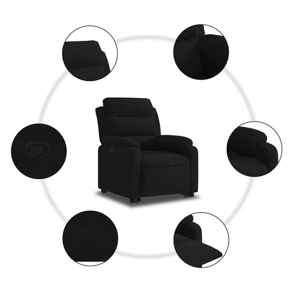 vidaXL Løft- og foldbar lænestol sort fløjl
