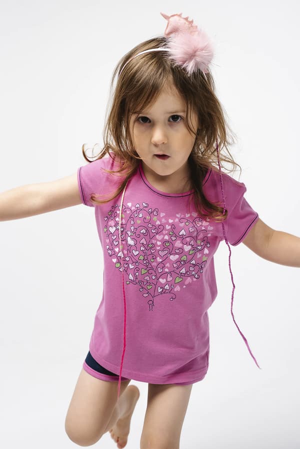 Ontega flickpyjamas, kortärmad, korta byxor, 2 år