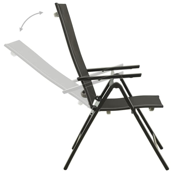 vidaXL foldbare havestole 2 stk. textilene og aluminium sort