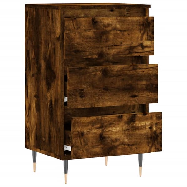 vidaXL kommode, røget eg, 40x35x70 cm, træbaseret materiale