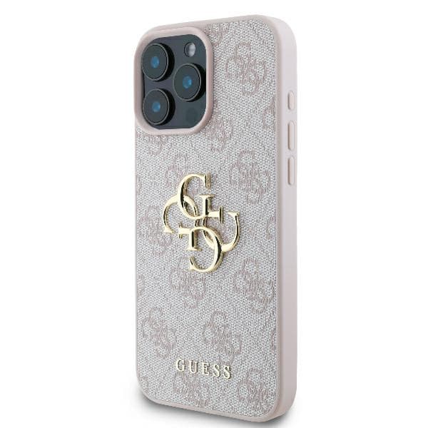 Guess 4G stort logo-cover til iPhone 16 Pro, lyserød