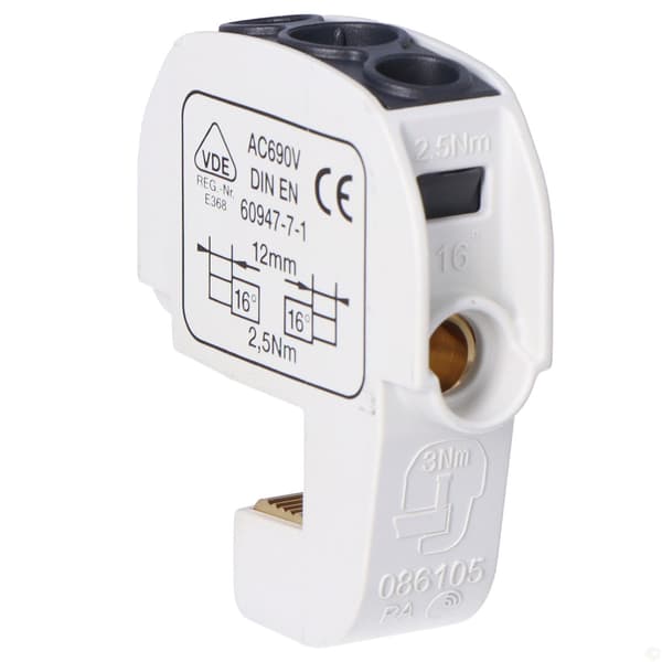 Isoleret skinneterminal SBB 16 86105 simblock, sort