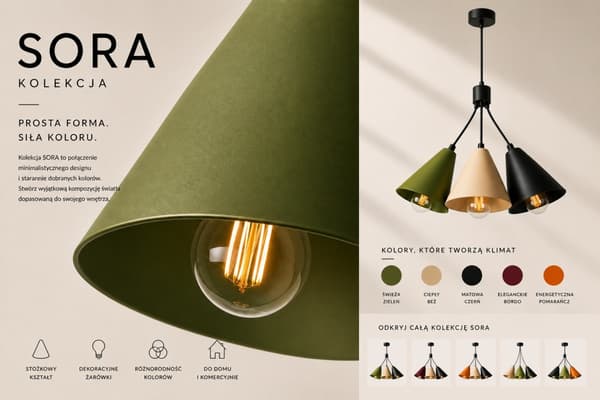 Hængelampe 3xE27 Sora Khaki