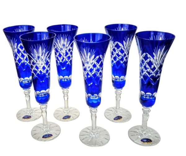 Koboltkrystal Champagneglas 170ml Ananas