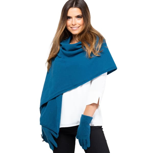 SCARF*01 dame vintertørklæde turkis farve