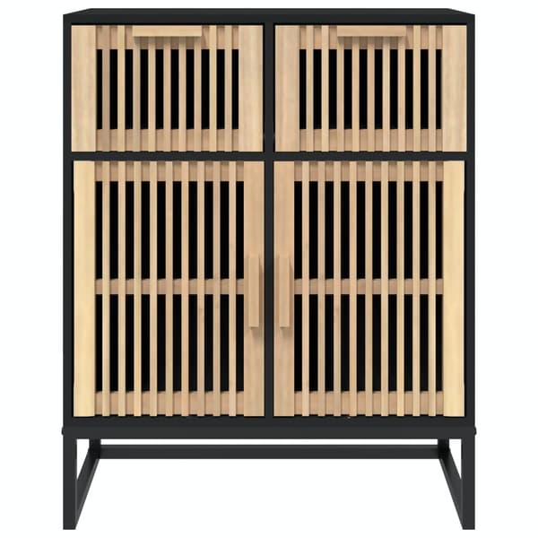 vidaXL skab, sort, 60x30x75 cm, træbaseret materiale