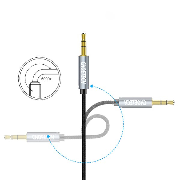 AUX lydkabel til højttaler 2x mini jack 3,5 mm han 1,2m - sort