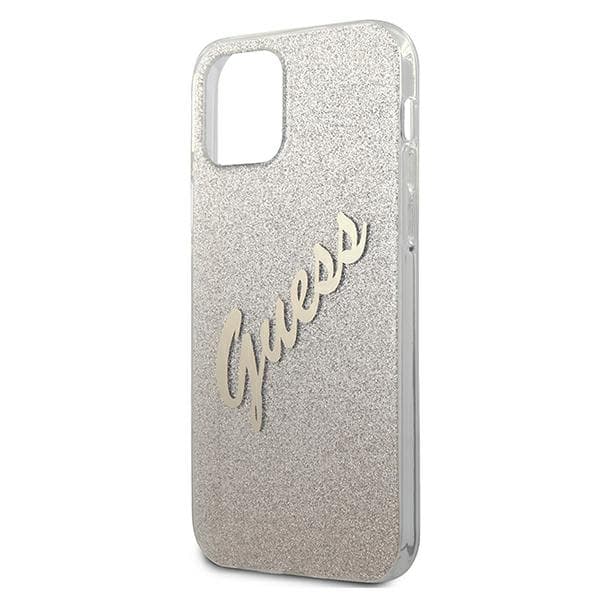 Guess Glitter Gradient Script -suojakuori iPhone 12 minille, kulta
