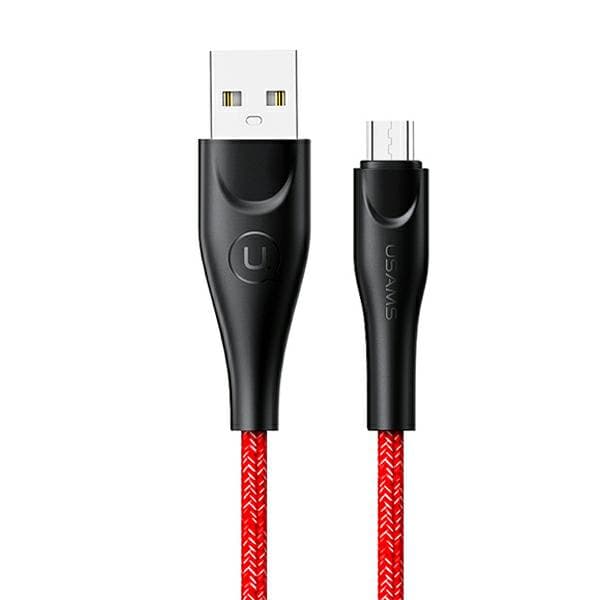 USAMS Punottu Kaapeli U41 USB-A - MicroUSB 2m 2A Punainen