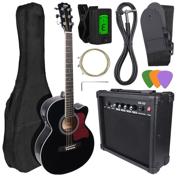 V-TONE EAG SET BK elektro-akustisk guitar + guitarforstærker sæt sort