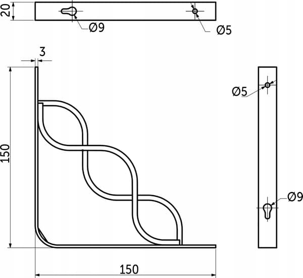 INFINITY HYLLKONSTOL 150*150*20*3 AKS VIT