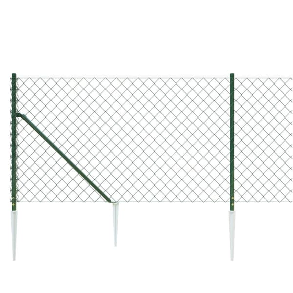 vidaXL nethegn med ankre, grøn, 1x25 m