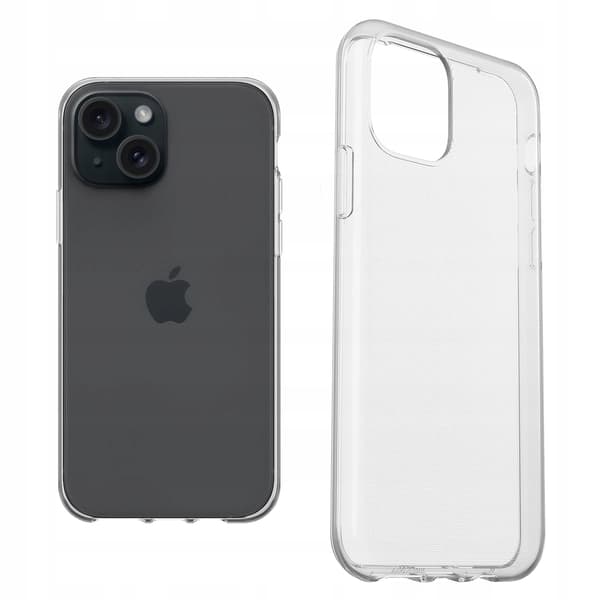 SLIM cover til iPhone 15 CLEAR CASE CLEAR BACK + 9H glas